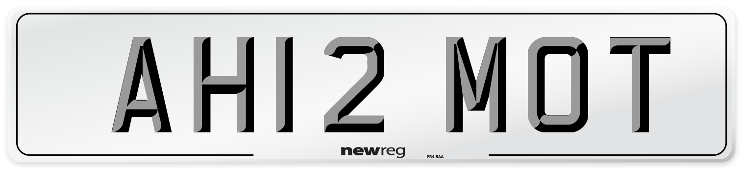 AH12 MOT Number Plate from New Reg